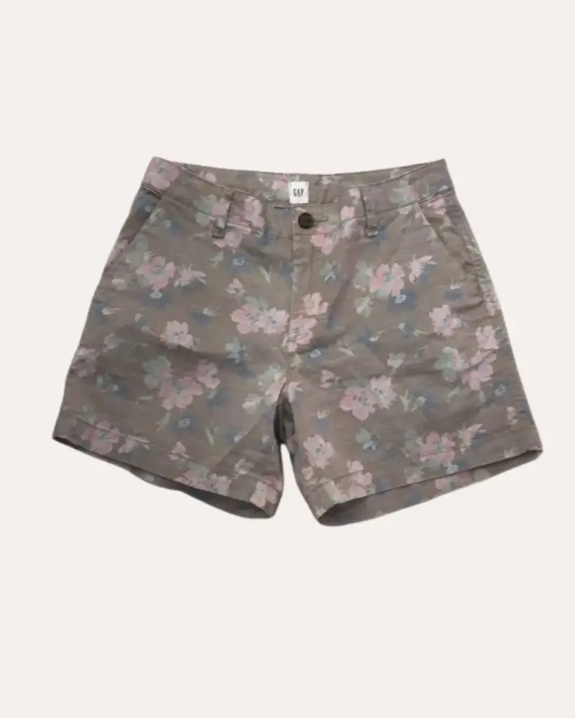 SHORT MARRON CON FLORES GAP 