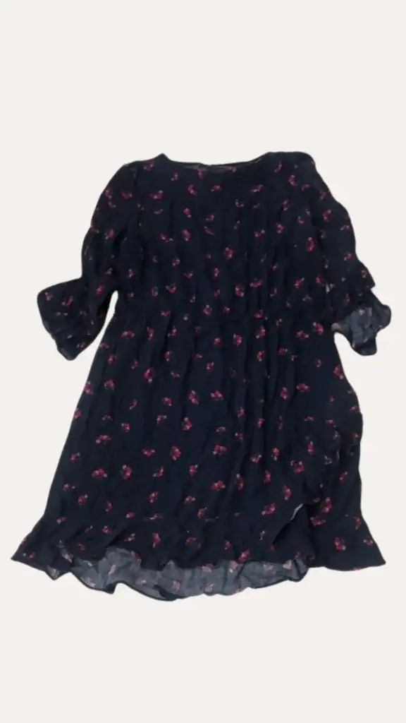 VESTIDO AZUL CON FLORES YESSICA