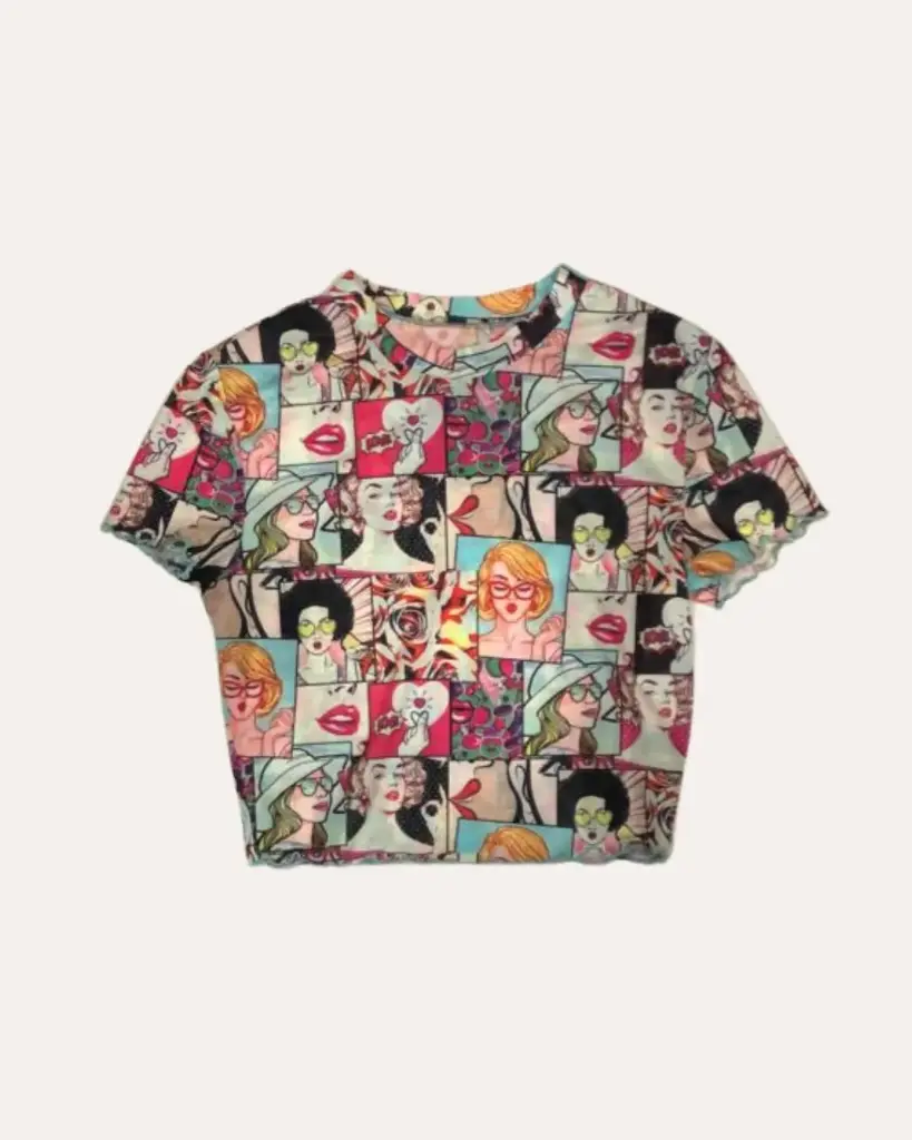 TOP ROSA DE CARAS SHEIN