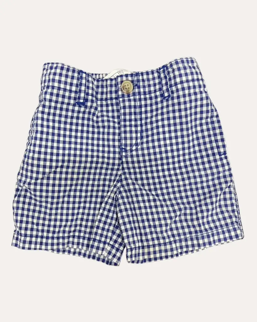 SHORT  AZUL CON RAYAS BLANCAS POLO
