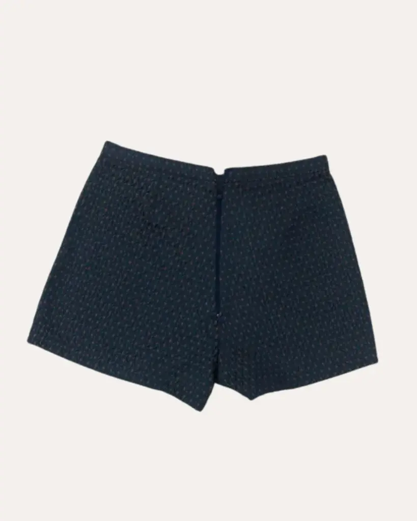 SHORT AZUL CON PUNTOS ROJOS 