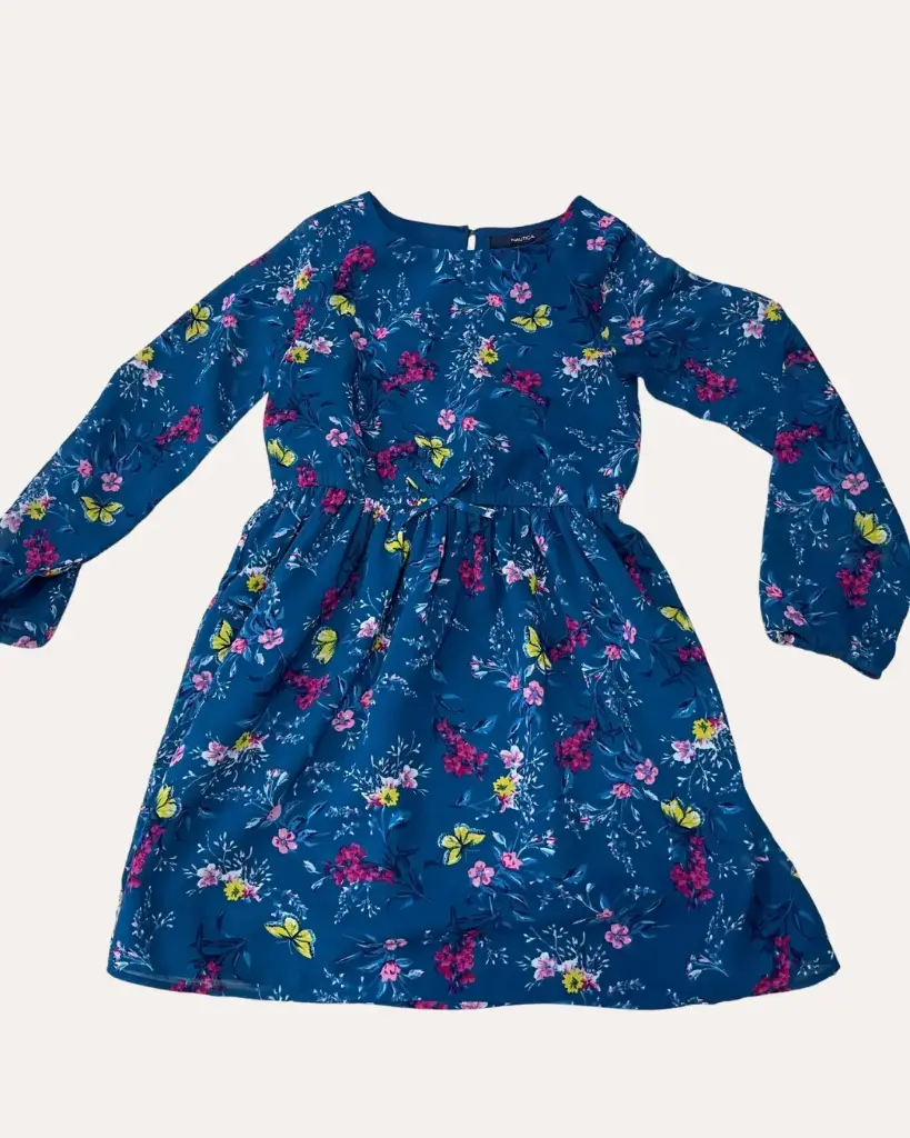 VESTIDO AZUL FLOREADO NAUTICA KIDS