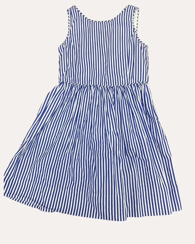 VESTIDO AZUL A RAYAS BLANCAS RALPH LAUREN KIDS 