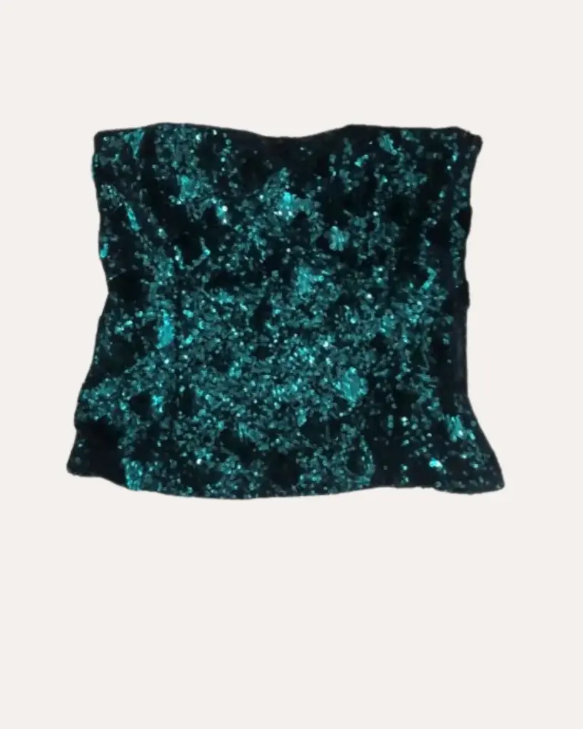 STRAPLESS VERDE CON NEGRO DE LENTEJUELA 