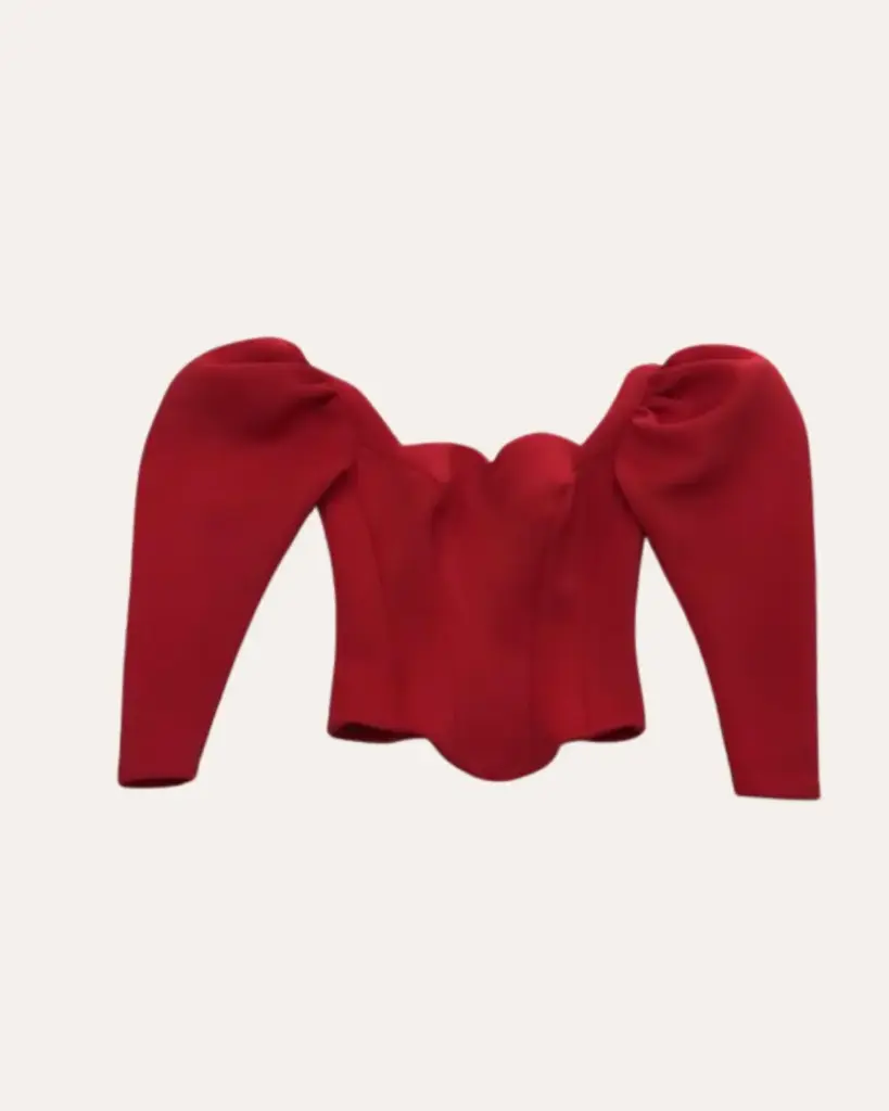BLUSA ROJA DE NEOPRENO TIPO CORSET