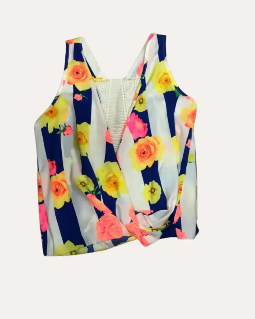 BLUSA BLANCO CON COLORES NEONES 