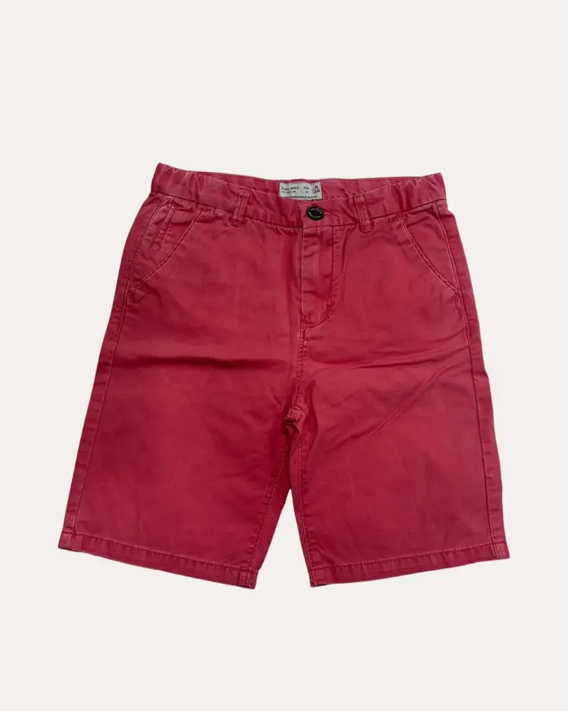 SHORT ROJO DESGASTADO ZARA