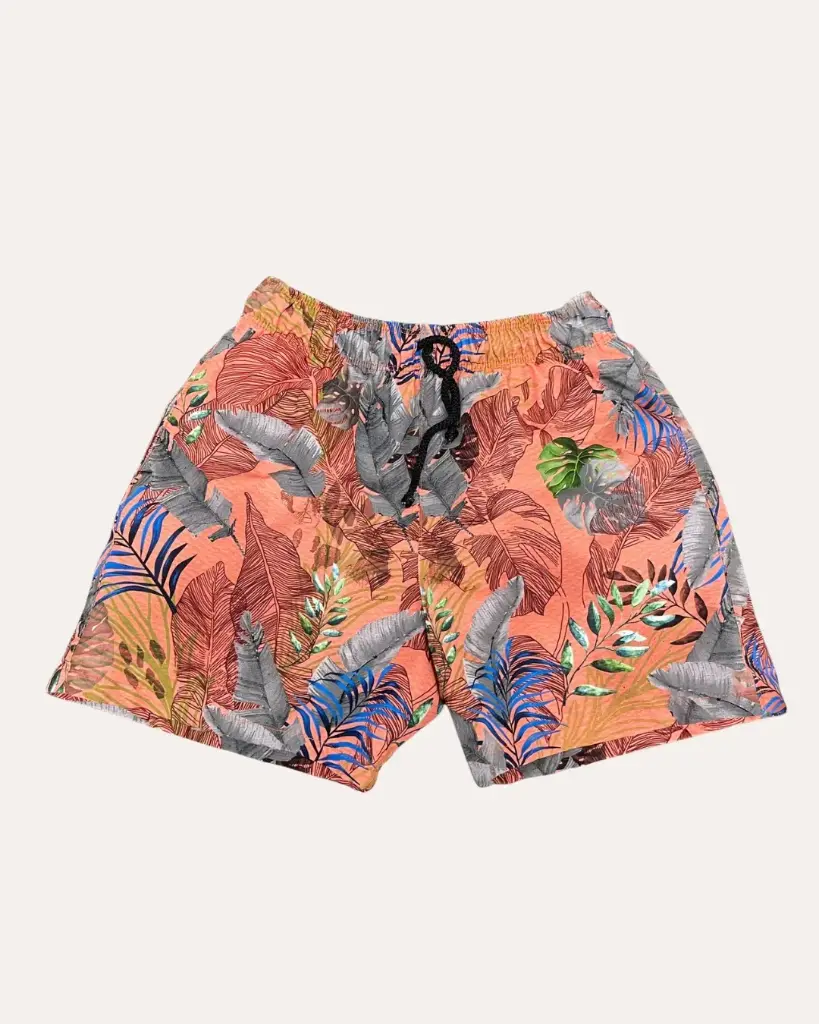 SHORT   NARANJA CON FLORES