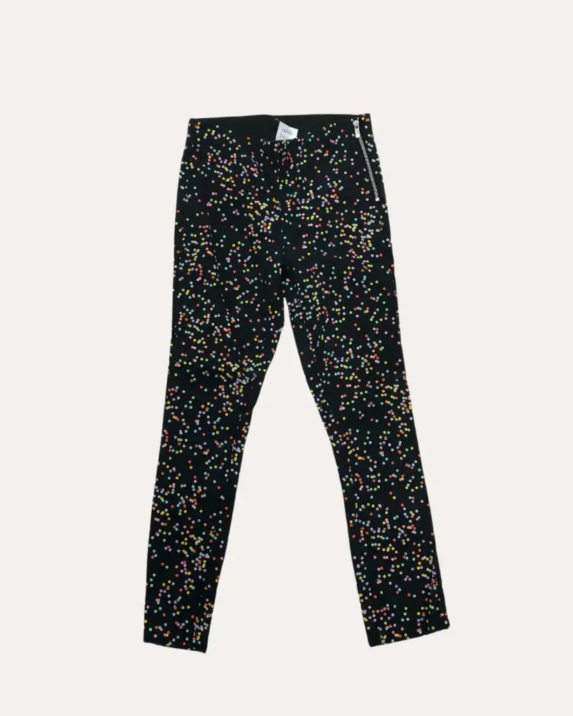 PANTALON NEGRO CON PUNTOS DE COLORES H&M 