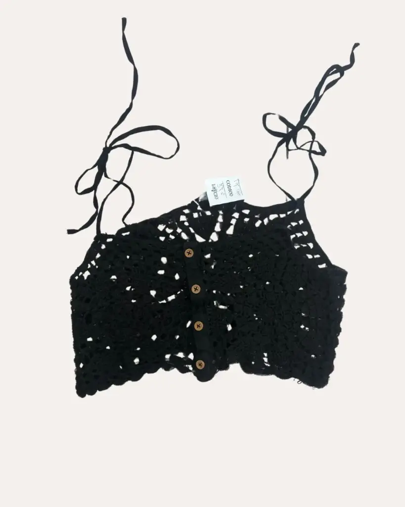 TOP NEGRO TEJIDO ZARA