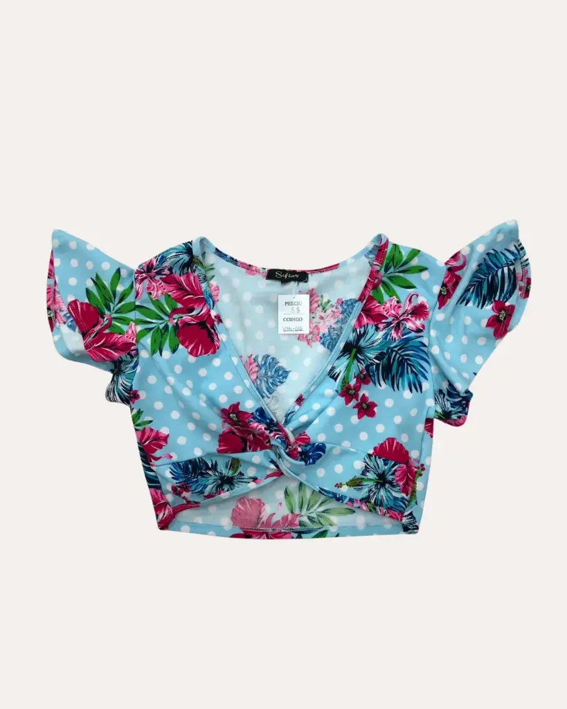 TOP AZUL FLOREADO SOPHIA'S