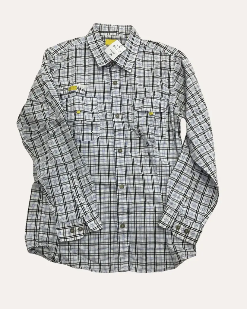 CAMISA DE CUADROS BLANCOS CON AZUL 