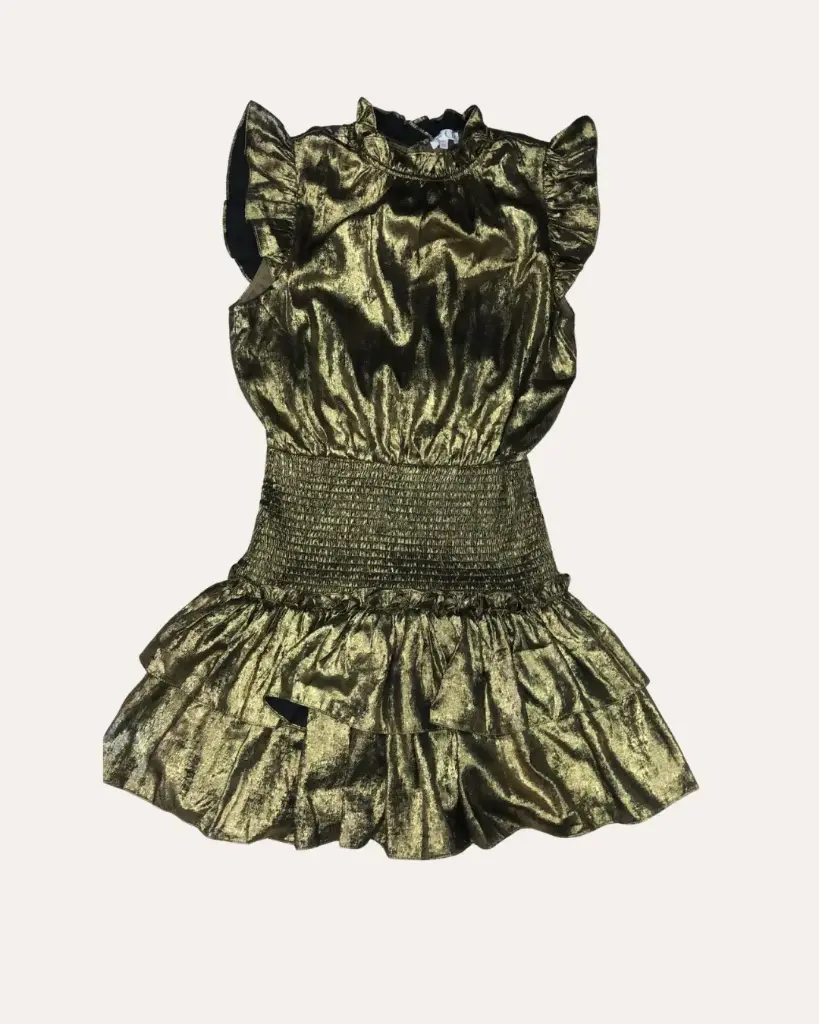 VESTIDO NEGRO CON DORADO TCEC 