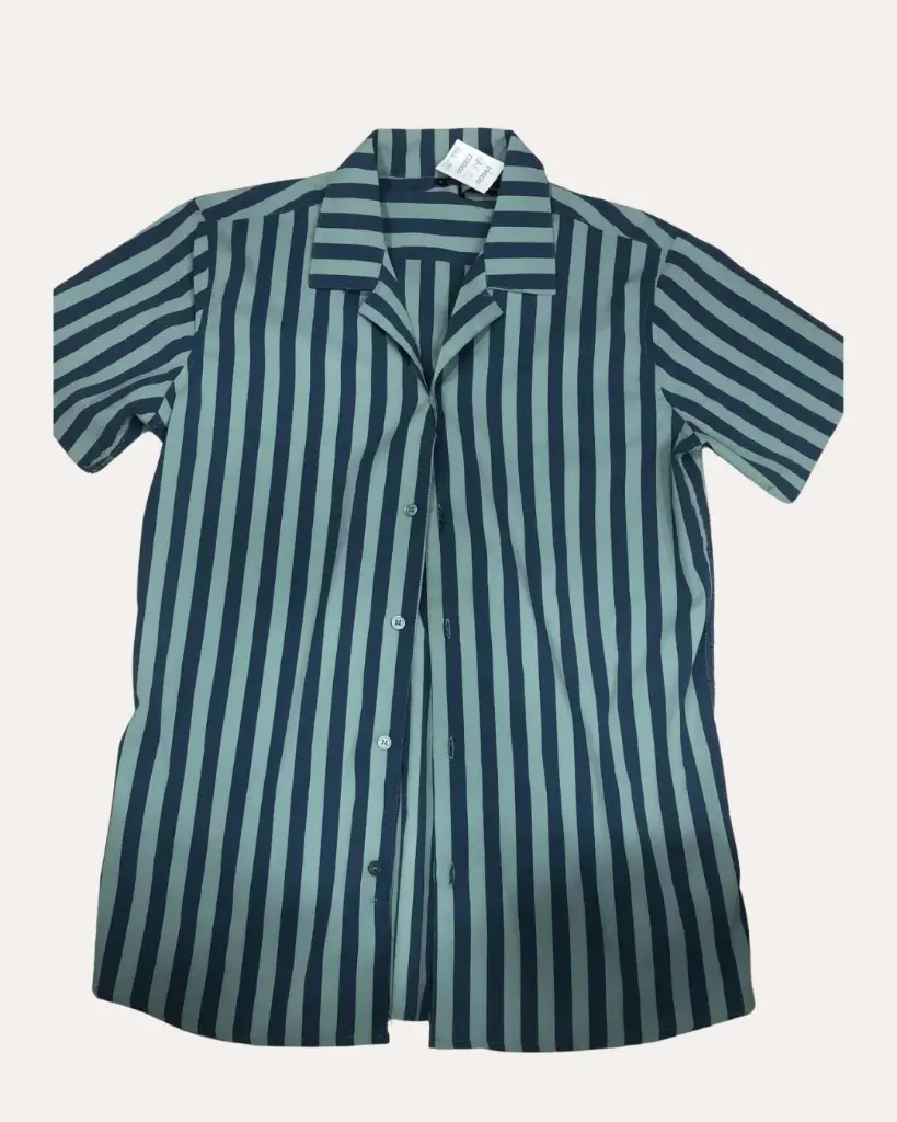 CAMISA ZUL CON RAYAS VERDE TRK 