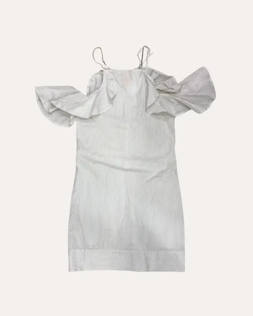 VESTIDO SALMON BLANCO CON RAYAS 