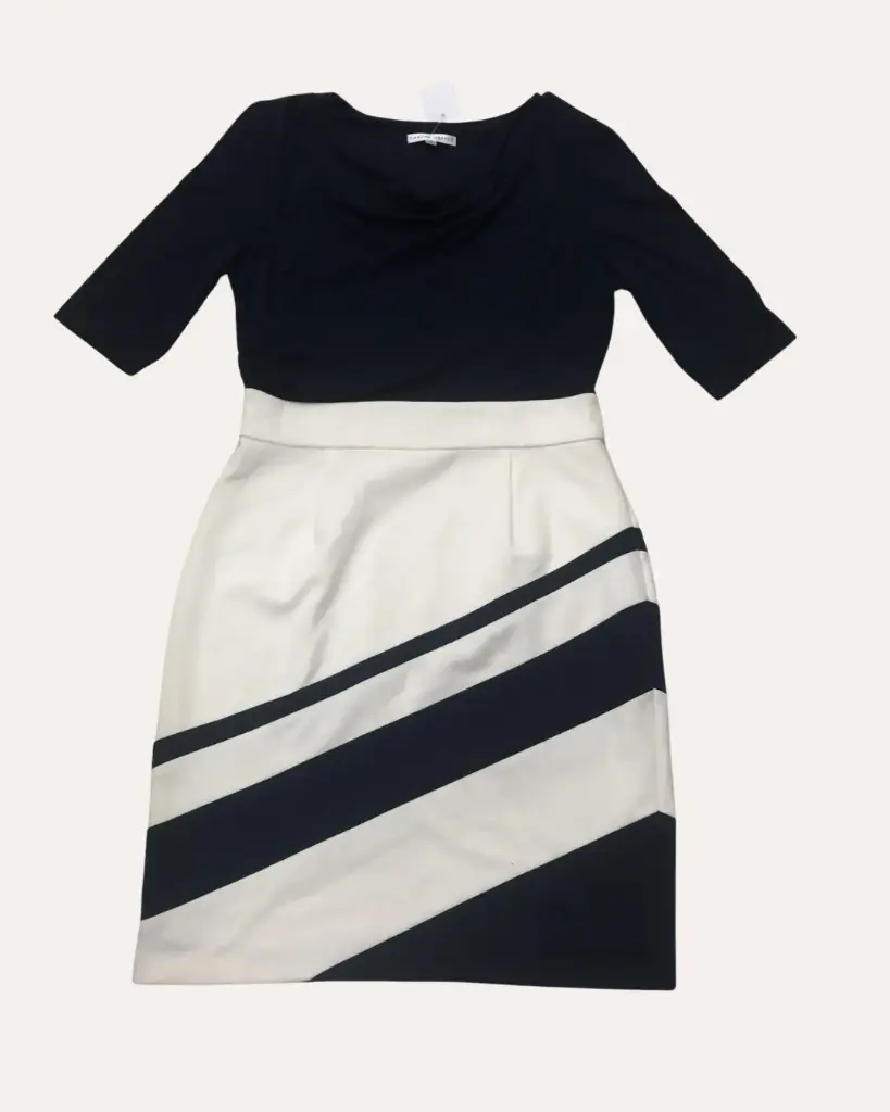 VESTIDO AZUL CON BLANCO SANDRA DARREN