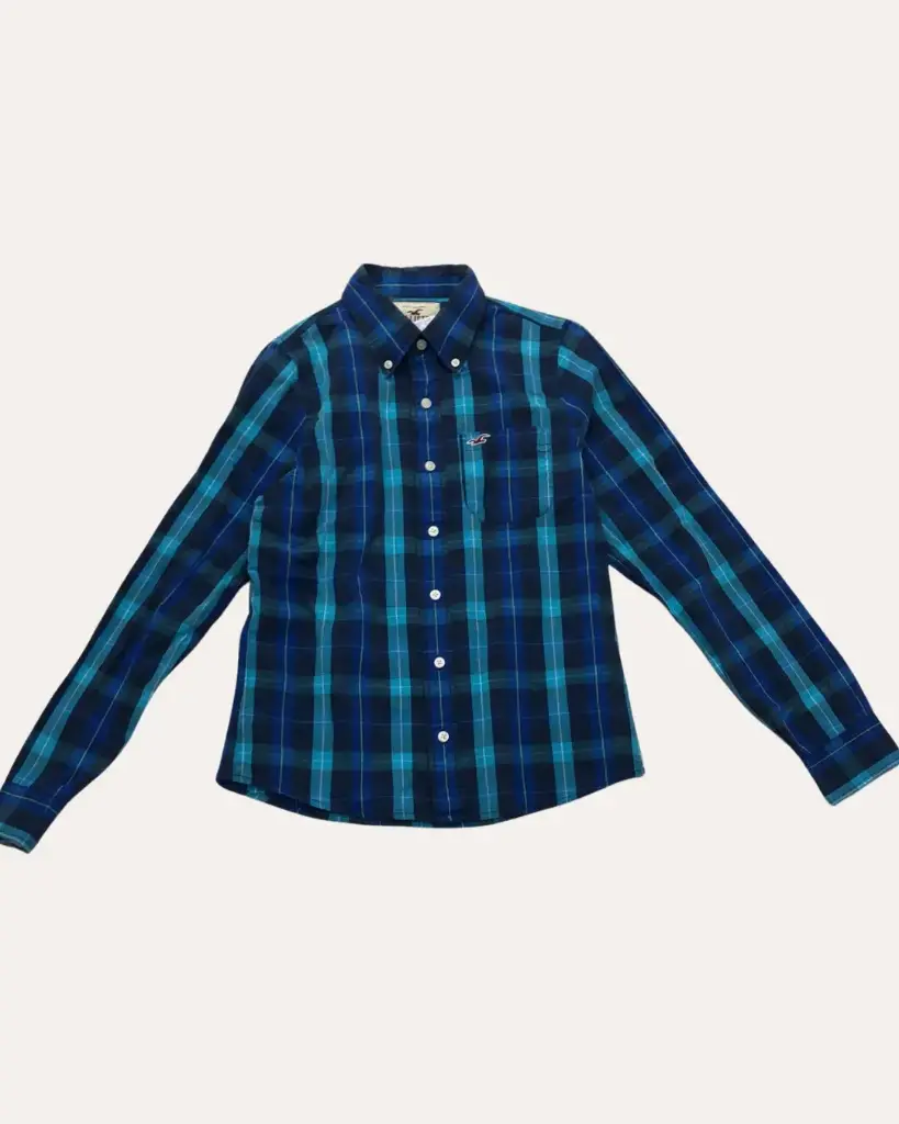 CAMISA CUADROS AZULES HOLLISTER 