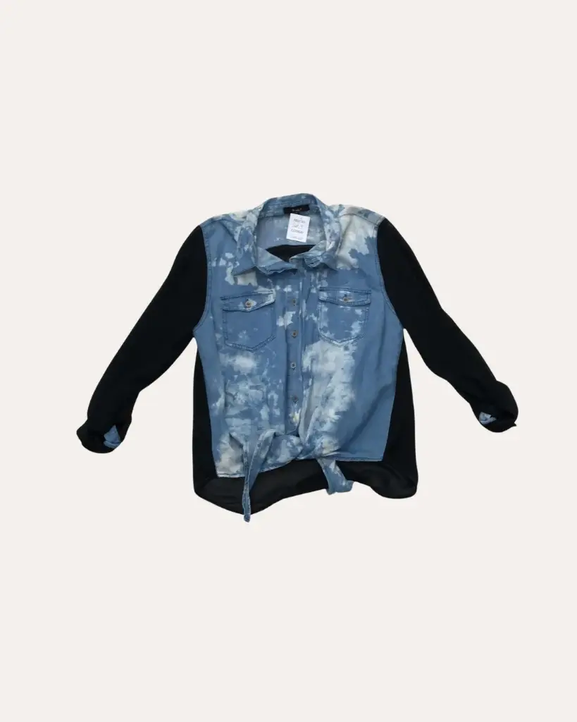 BLUSA DENIM CON TRANSPARENCIA MINE