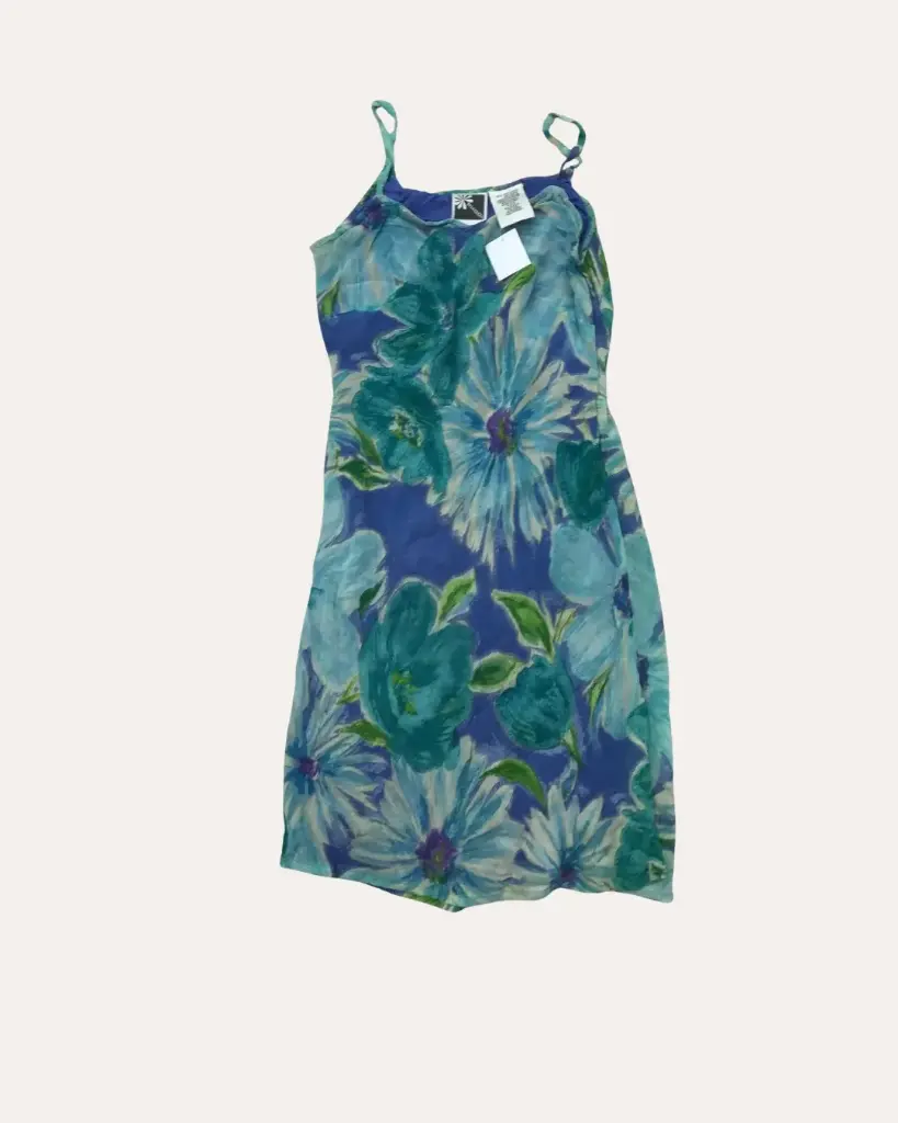 VESTIDO ESTAMPADO VERDE, AZUL Y MORADO PHOOL 