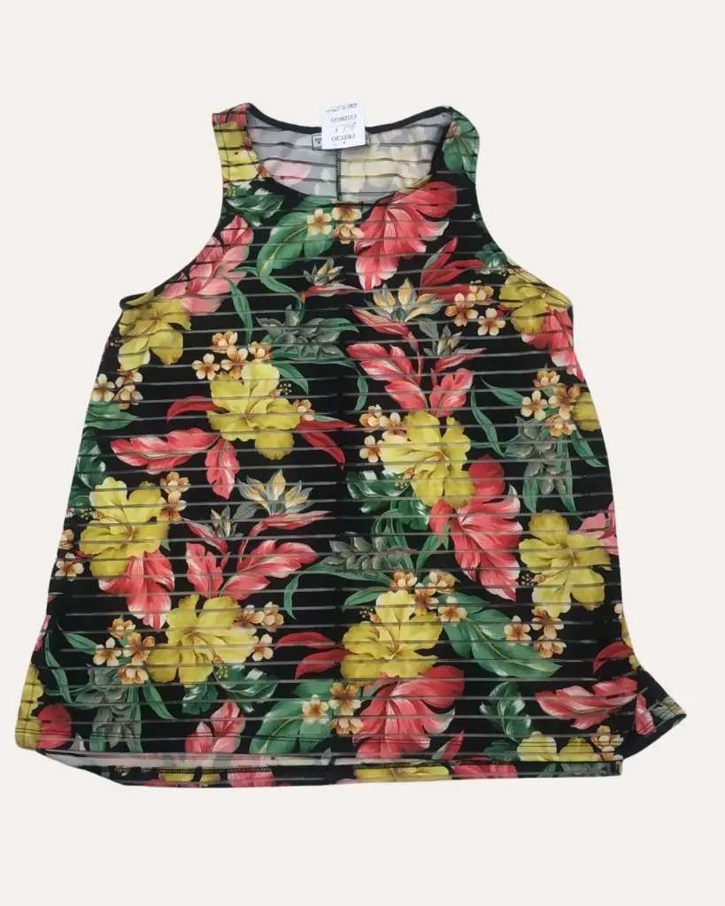 BLUSA FLORES AMARILLAS Y NARANJAS PULL&BEAR 