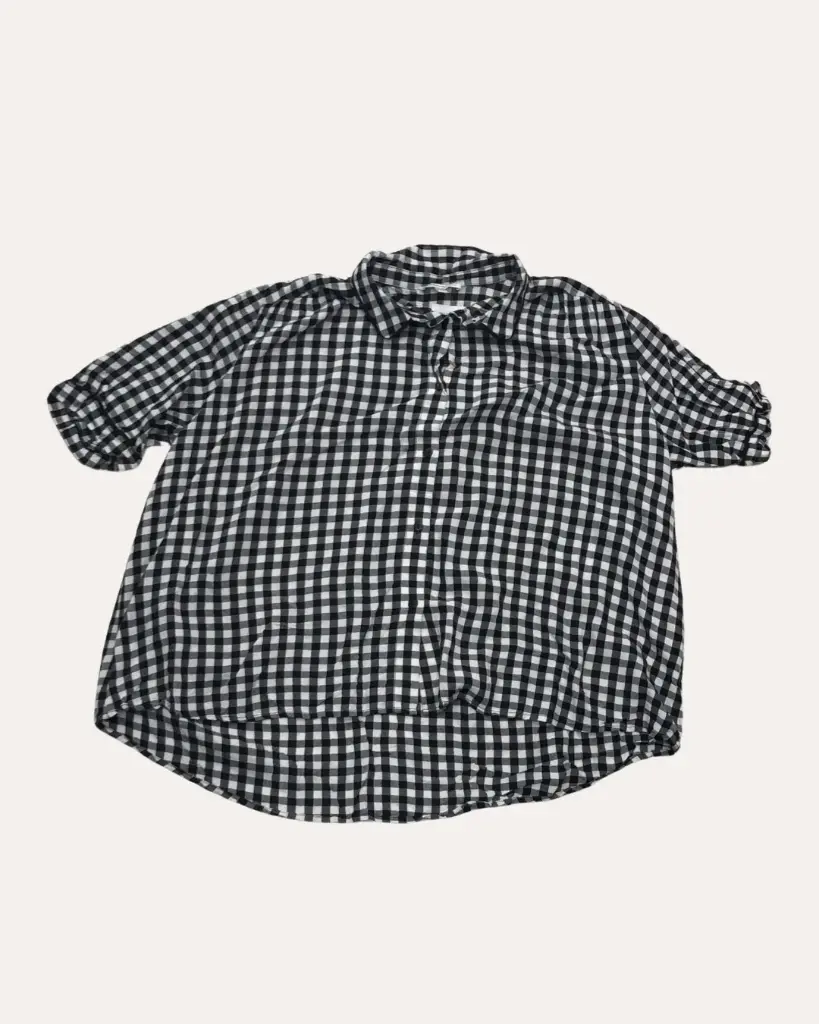BLUSA BLANCO CON CUADROS NEGROS TEDDY SMITH 