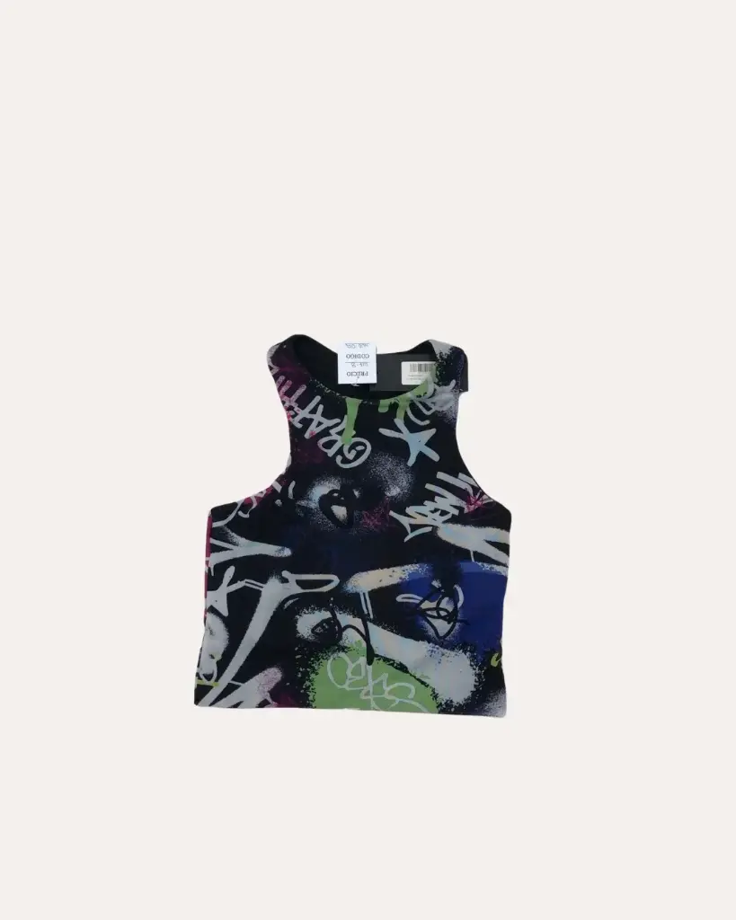 TOP NEGRO CON COLORES NASTY GAL 
