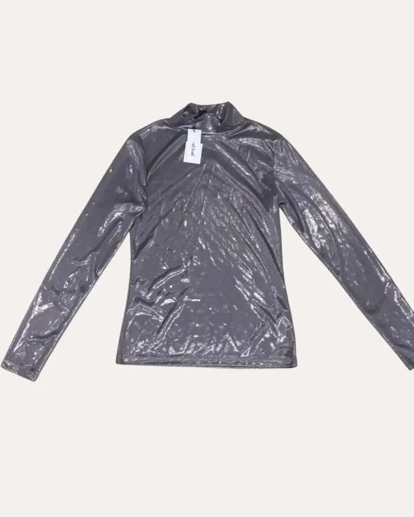 TOP PLATEADO GLITTER 