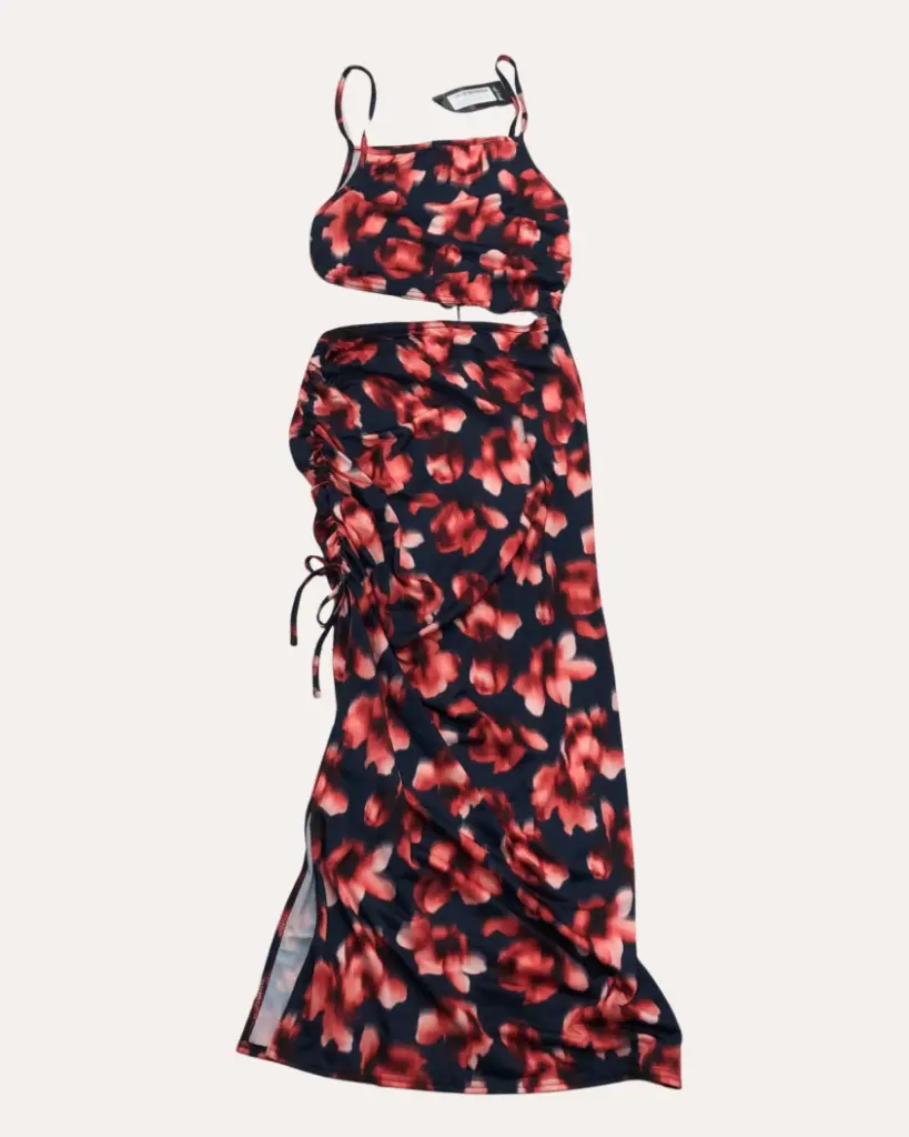 VESTIDO COLORES ROJO Y AZUL NASTY GAL