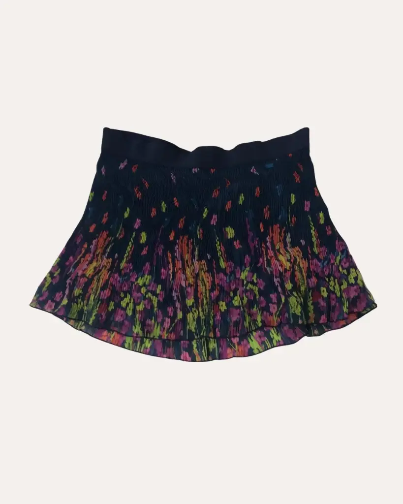 FALDA AZUL CON PETALOS DE COLORES AEROPOSTALE
