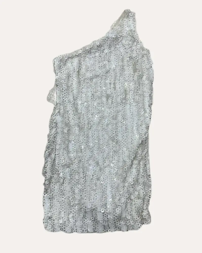 VESTIDO BLANCO CON LENTEJUELAS LAUNDRY 