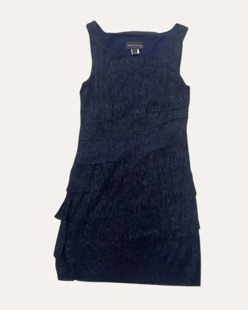 VESTIDO AZUL MARINO CON BRILLO EANNECTED