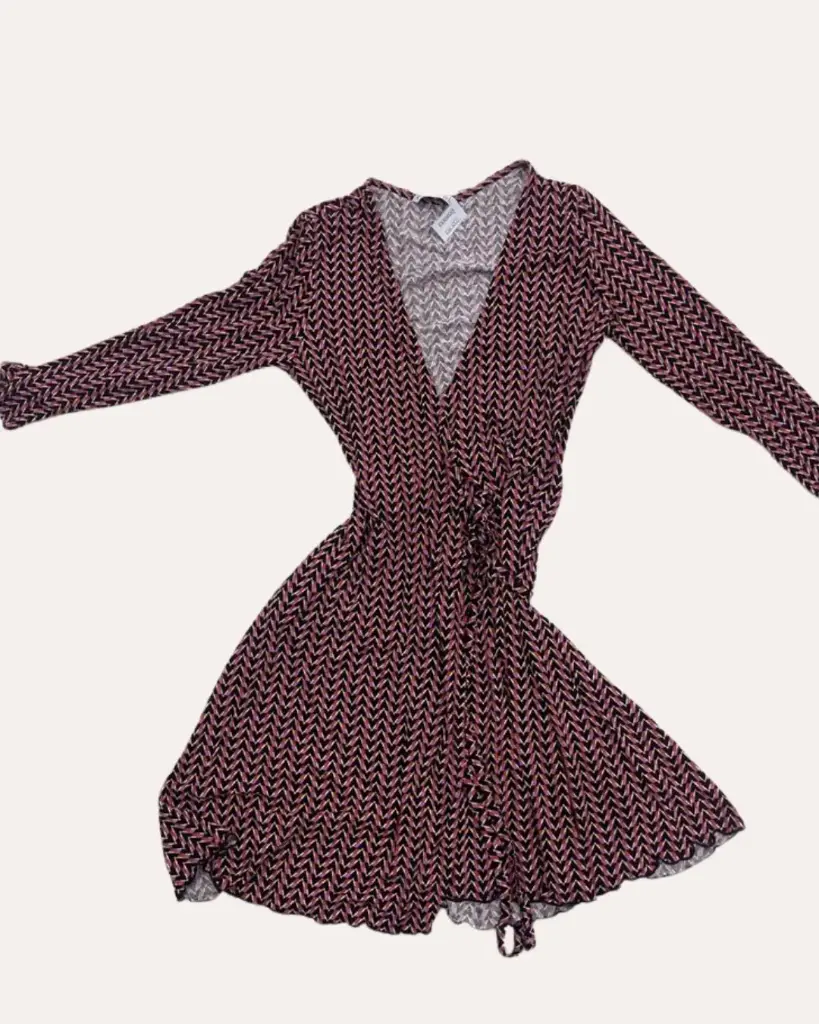 VESTIDO ROSA, NEGRO Y MARRON STRADIVARIUS 
