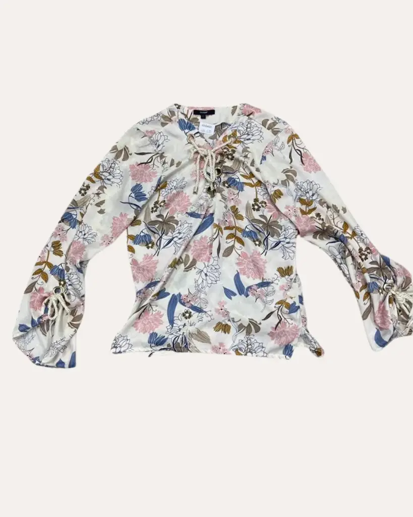 BLUSA BEIGE CON FLORES STUDIO F 