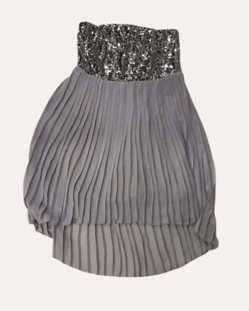 VESTIDO PLATEADO LINDA USA 