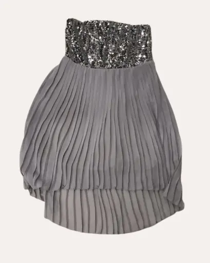 [ALE844] VESTIDO PLATEADO LINDA USA 