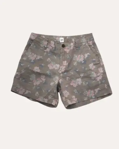 [AZA889] SHORT MARRON CON FLORES GAP 