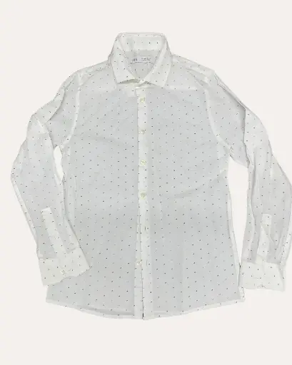 [NHO267] CAMISA BLANCA CON PUNTOS AZULES ZARA KIDS
