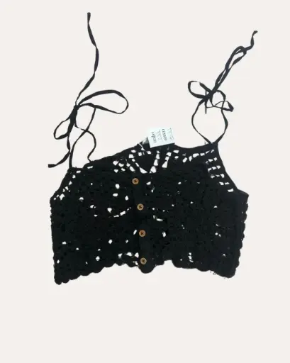 [LSL269] TOP NEGRO TEJIDO ZARA