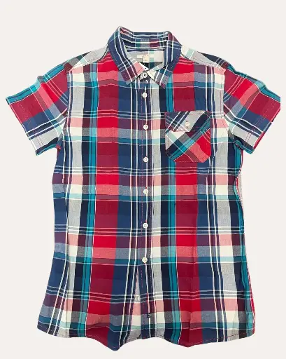 [K129] CAMISA M/C DE CUADROS AZUL, ROJA Y BLANCO ESPIRIT 