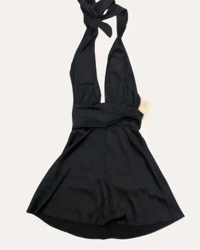 [RR795] VESTIDO NEGRO SATINADO SHEIN 