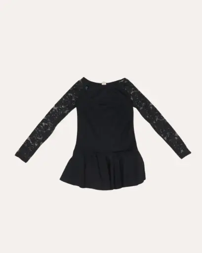 [IRI383] BLUSA NEGO CON ENCAJE ITONG