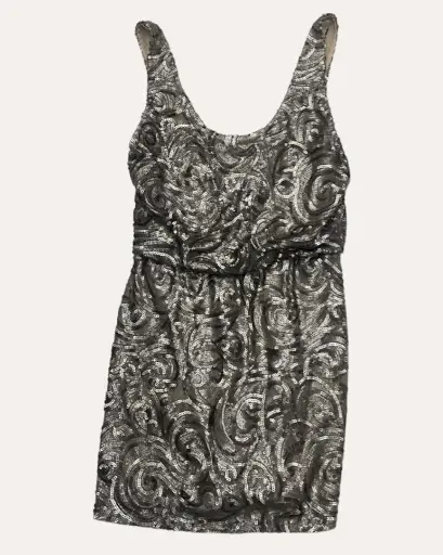 [NAU180] VESTIDO DORADO CON LENTEJUELAS MANGO 