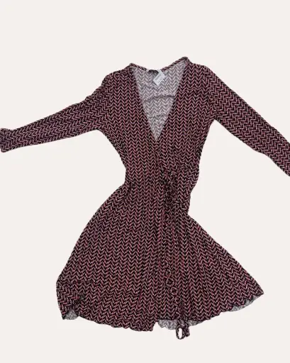 [DH805] VESTIDO ROSA, NEGRO Y MARRON STRADIVARIUS 