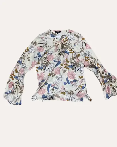 [DH805] BLUSA BEIGE CON FLORES STUDIO F 