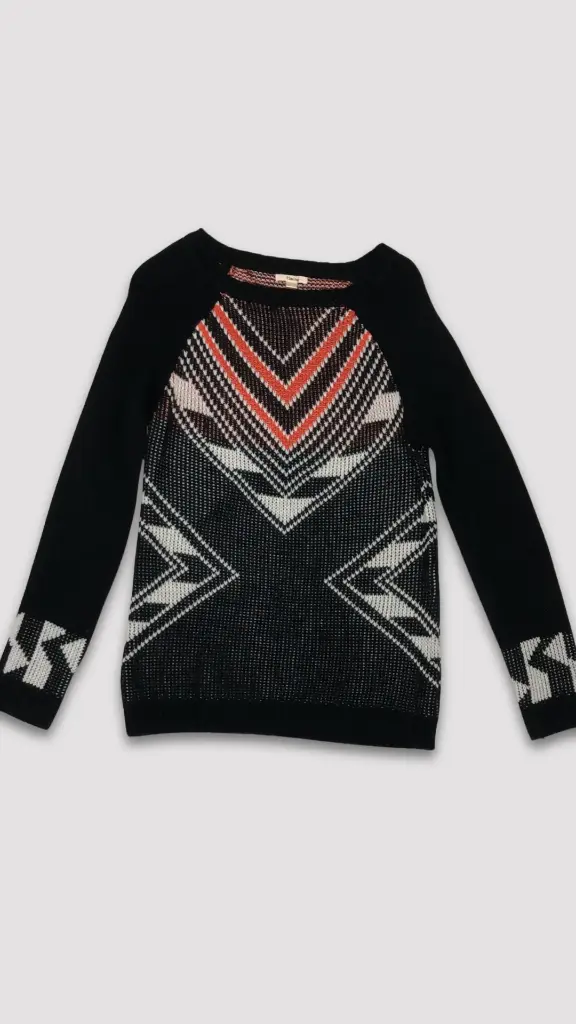 SUETER NEGRO/BLANCO/NARANJA