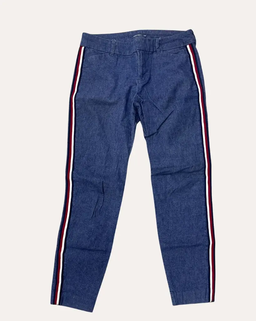 PANTALON JEAN CON RAYAS ROJAS Y BLANCAS OLD NAVY