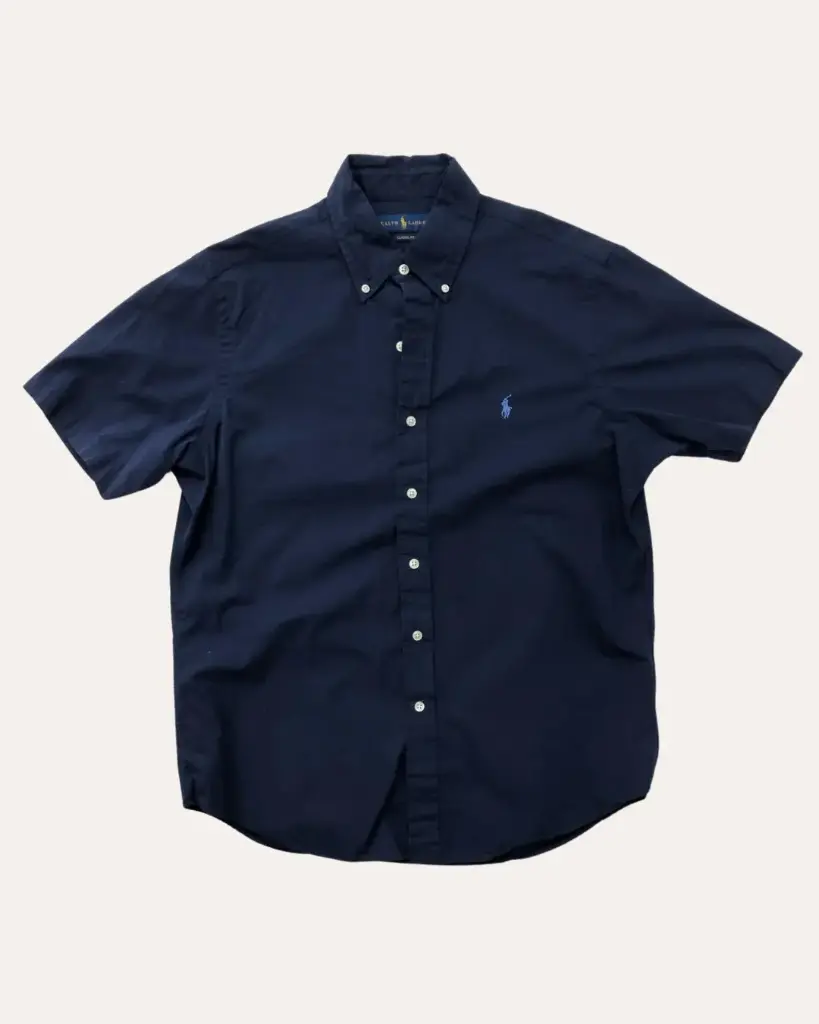 CAMISA M/C AZUL OSCURO RALPH LAUREN 