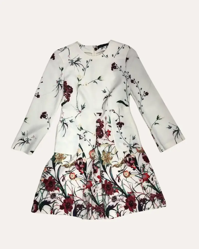 VESTIDO ZARA BLANCO CON FLORES 