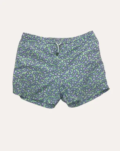 [AZA889] SHORT VERDE CON FLORES MORADAS 98 COAST