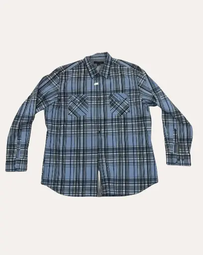 [ALE844] CAMISA AZUL DE ACUADROS BANANA REPUBLIC 